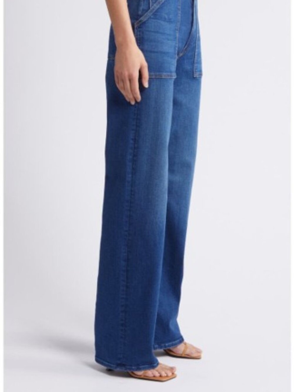 MOTHER Patch Maven Heel Wide Leg Jean 31 NWT Coastal Colors Faded Stretch Denim - Picture 5 of 16